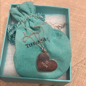Tiffany & Co. Silver Heart 'Mom' Necklace